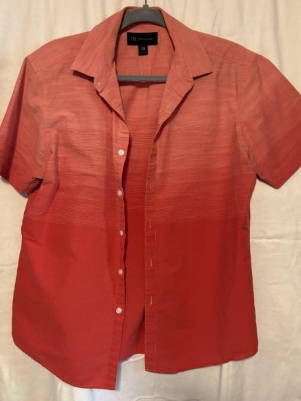 INC International Concepts, Button Casual Shirt, Fade Orange Pattern - Size M
